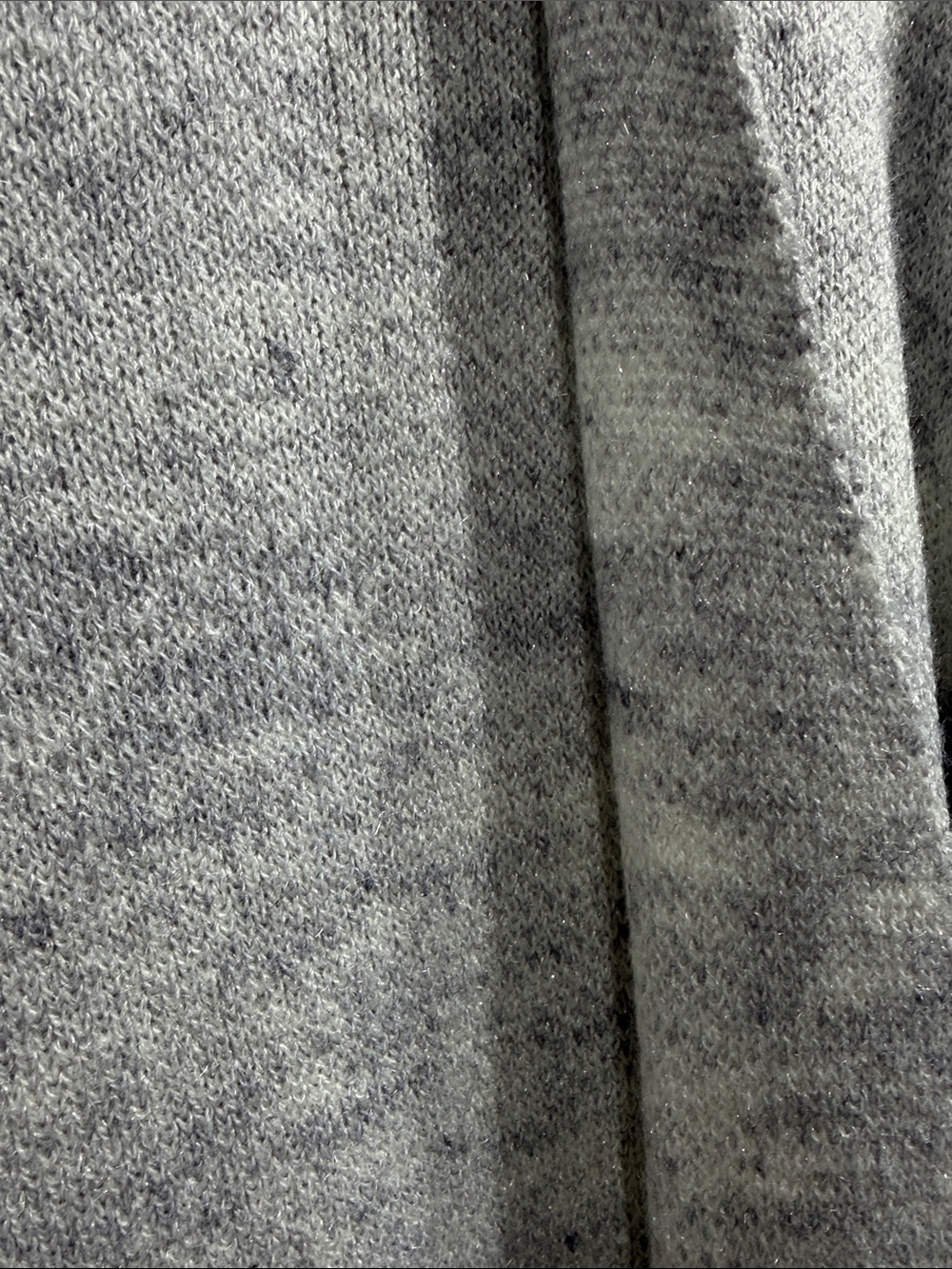 EVRI Women's Sparkly Gray Open-Front Draped Cardigan - Picture 3 of 4